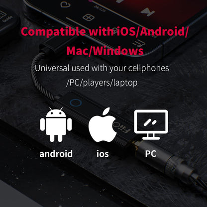 FiiO JadeAudio KA1 Kopfhörer-Verstärker USB-DAC - Typ C, Schwarz