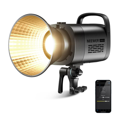 NEEWER CB60B LED Videoleuchte 70W zweifarbig mit Bowens Mount, Aluminiumgehäuse, COB Dauerlicht für Studio und Video