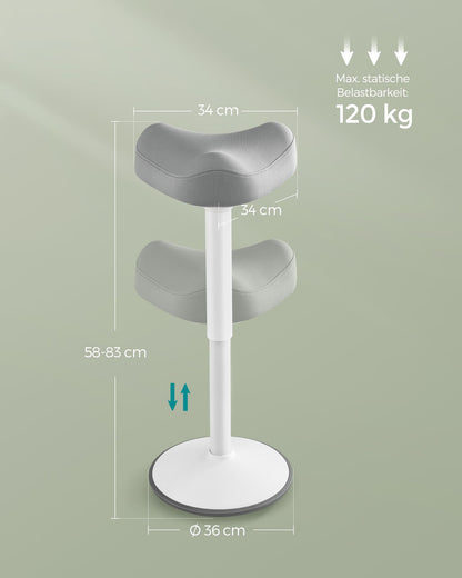SONGMICS OSC008G01 Stehhocker - grau, höhenverstellbar, neigbar