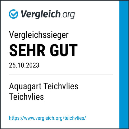 Aquagart Teichvlies Bodenschutz 300g/m² – 2m x 15m, Grau