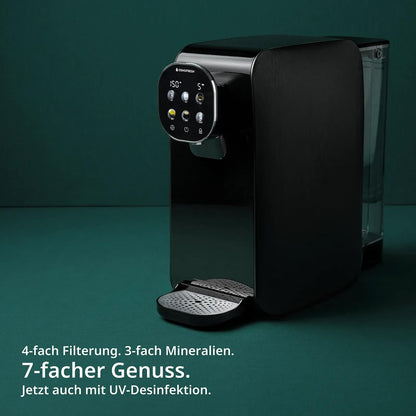 OsmoFresh Quella Pro Black Auftisch Osmoseanlage mit Heisswasser