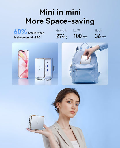 NiPoGi Essenx E2 Mini PC – Windows 11 Pro, 16GB/512GB SSD