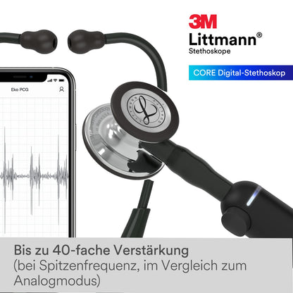 3M Littmann CORE Digital-Stethoskop – Schwarz 69cm 8869