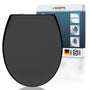Schütte WC-Sitz oval mit Absenkautomatik, Duroplast, schwarz, universell für Standard-WC-Keramiken