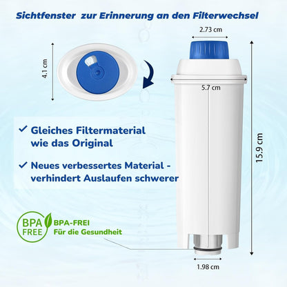 Mutital Wasserfilter für De'Longhi Kaffeevollautomaten, 12er-Pack