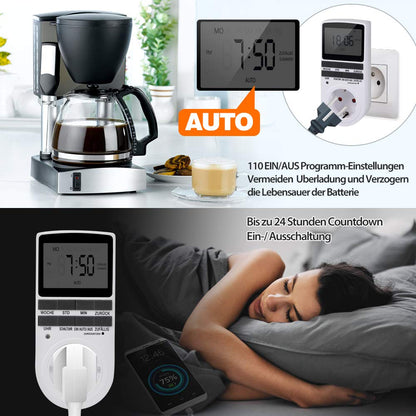 Digitale Zeitschaltuhr Steckdose – Deutsche Ausführung, 3er Set Weiss