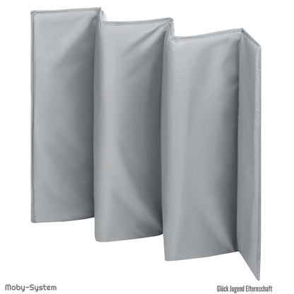 Moby-System Baby Reisebett 128x68 cm, faltbar mit Matratze, grau