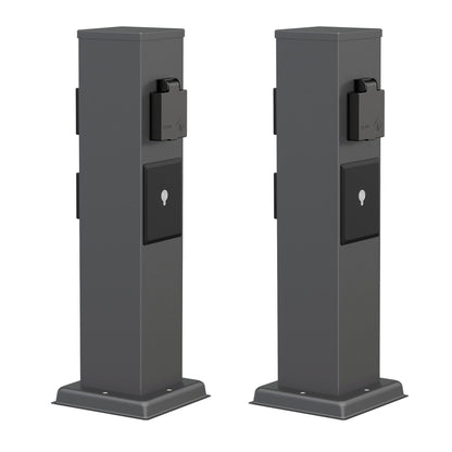 ledscom.de Garten Steckdosensäule Polly - 3-Fach Smart Home anthrazit