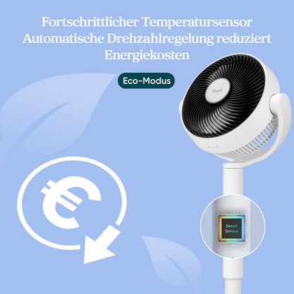 Levoit DC Motor Standventilator – Leise, 2-in-1 Höhenverstellbar