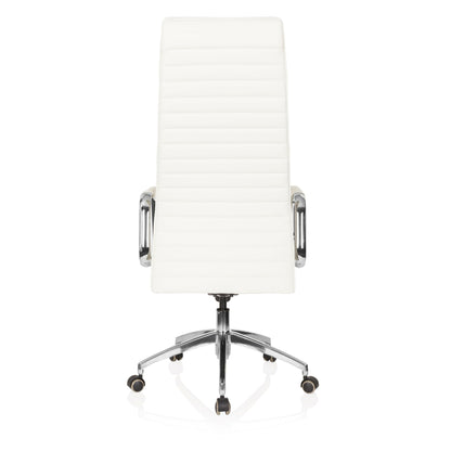 hjh OFFICE ASPERA 20 Chefsessel Nappaleder Weiss/Chrom