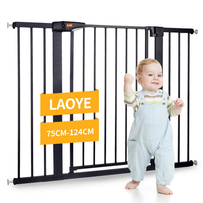 LAOYE Treppenschutzgitter ohne Bohren, 92 cm hoch, 75-124 cm, schwarz