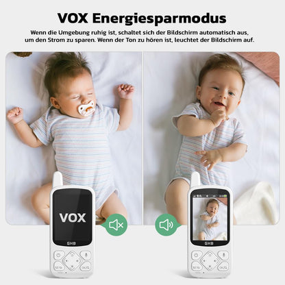 GHB Babyphone mit Kamera ABM800-EU, 720P HD, VOX, Nachtsicht