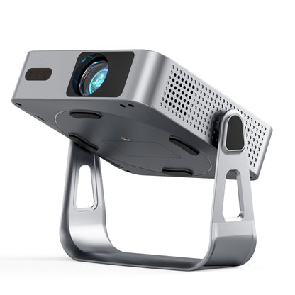 VOPLLS Q5 Mini Beamer 1080P Full HD, 4K, Autofokus, WiFi 6, Silber – kompaktes Gehäuse mit 360° drehbarem Stand