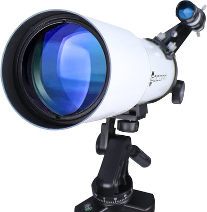 EACONN AU-80 Astronomie-Teleskop, 80mm Refraktor mit Stativ, Weiss