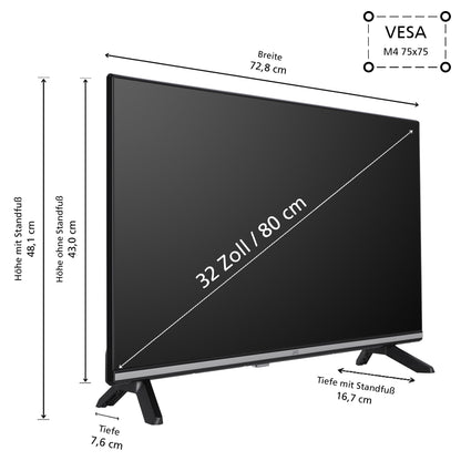 JVC LT-32VH7555 LED Fernseher 32 Zoll Smart TV HD-Ready