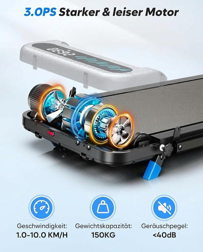 Cardirun Laufband TM037 Klappbar mit Steigung und LED-Display