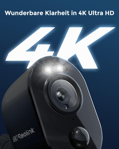 Reolink Argus 3 Ultra 4K Überwachungskamera Aussen mit Akku, Schwarz