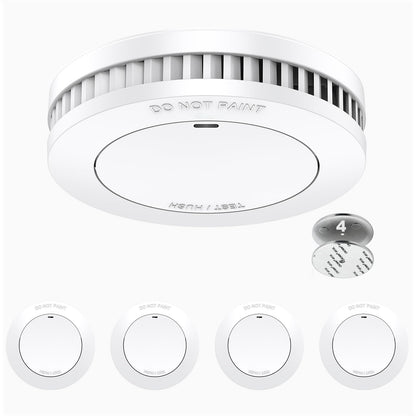 XINDUM SM01 Rauchmelder 4er-Set, 10-Jahres-Batterie, Magnethalter