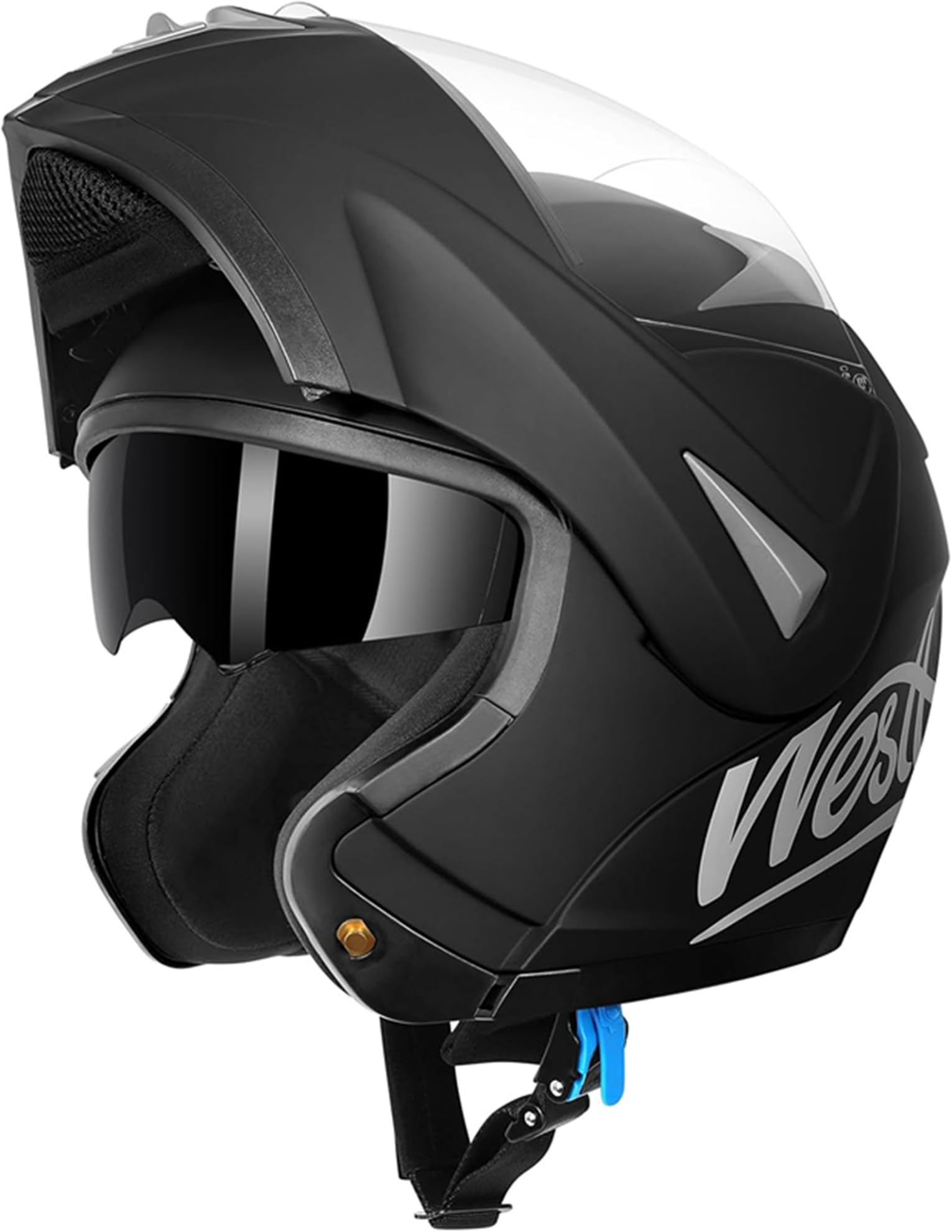 Westt Torque Klapphelm ECE 22.06 Motorradhelm mit Sonnenblende – Integralhelm mit Visier und Kinnschutz