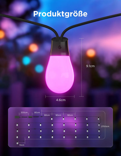 Govee RGBICW LED Lichterkette Aussen 30M - App & Sprachsteuerung
