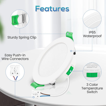 ALUSSO LIGHTING LED Einbauspot Flach Dimmbar IP65 68mm – 6er Set