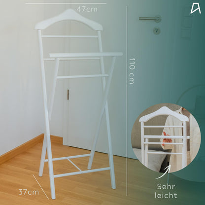 Staboos Stummer Diener klappbar Massivholz – Weiss