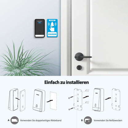 TECKNET Funkklingel kabellos, batterielose Türklingel mit Steckdose