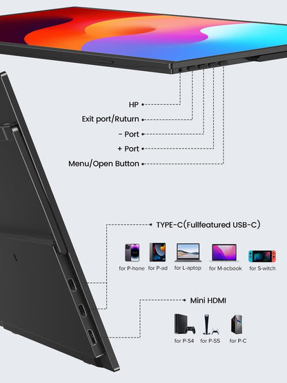 UPERFECT Portable Monitor Display – 15,6" Full HD IPS