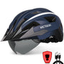 Victgoal Fahrradhelm MTB VG112 mit Magnet-Schutzbrille, Marine, L