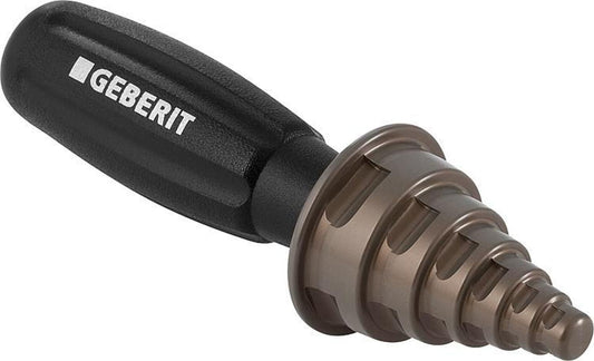 Geberit Mepla 690.211.00.1 Entgrater Kalibrierer, grau. Dieses Werkzeug entgratet und kalibriert Mepla-Rohre (16-50mm) zur optimalen Vorbereitung für Rohrverbindungen.