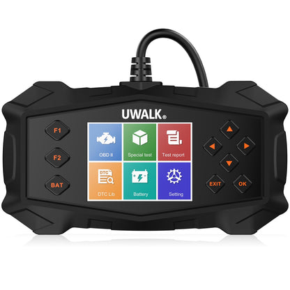 UWALK OBD2 Diagnosegerät EOBD KFZ Auslesegerät mit Farbdisplay, Handgerät mit Bedientasten