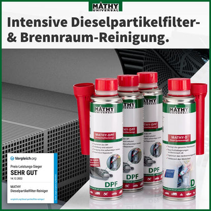 MATHY DPF-Kur Diesel Partikelfilter Reiniger – Set 4 Dosen