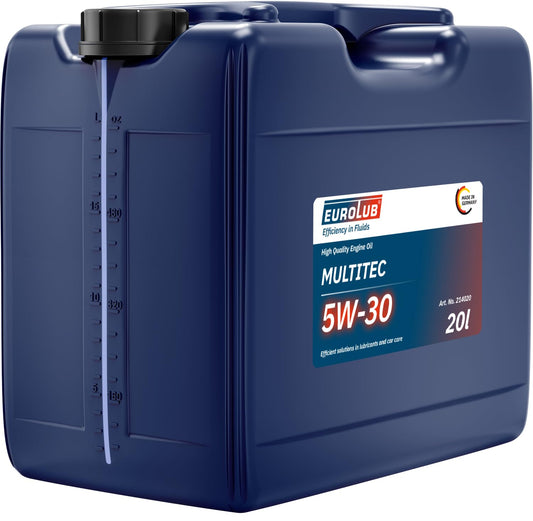 EUROLUB MULTITEC SAE 5W-30 (Ford) Motoröl. 20 Liter goldbraune Flüssigkeit, die Ford-Motoren schmiert und schützt.