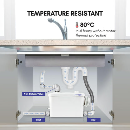 Aquamatix Hebeanlage 400W für WC – 3 Einlässe, 6.5m Vertikal