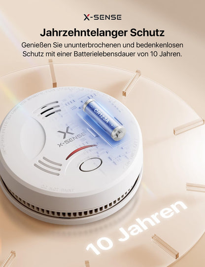 X-Sense Rauchmelder SD11, 10-Jahres-Batterie, Magnethalterung, 5er Set