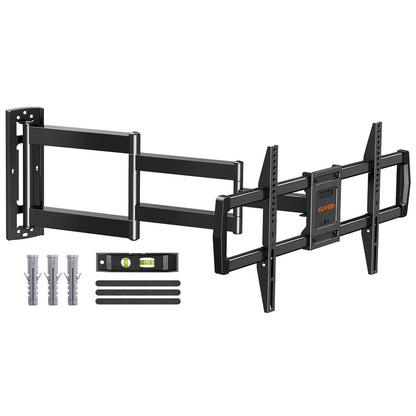 ELIVED EV3038 Vollbewegliche TV-Wandhalterung Langarm 42-75 Zoll. Schwarze Halterung mit Gelenkarm zur variablen TV-Wandmontage.