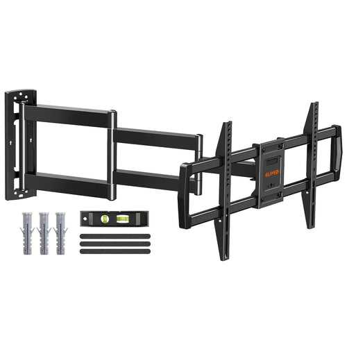 ELIVED EV3038 Vollbewegliche TV-Wandhalterung Langarm 42-75 Zoll. Schwarze Halterung mit Gelenkarm zur variablen TV-Wandmontage.