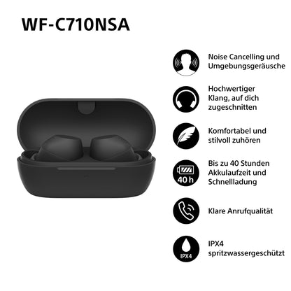 Sony WF-C710NSA Truly Wireless Noise Cancelling Earbuds schwarz