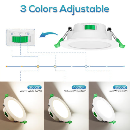 ALUSSO LIGHTING LED Einbauspots 7W Dimmbar IP44 Weiss 12er Set