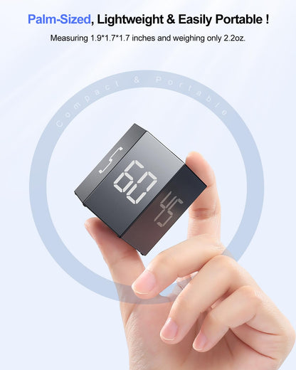 Ticktime Pomodoro Timer Cube, digitaler Countdown-Timer, Grau