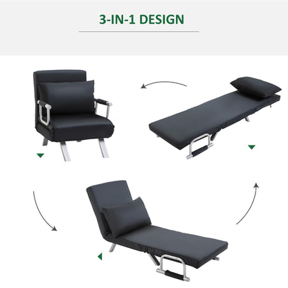 HOMCOM Schlafsofa Schlafcouch mit Funktion - Schwarz