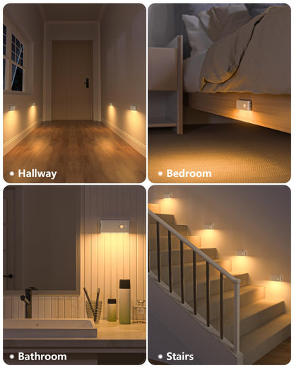 WILLED LED Nachtlicht mit Bewegungsmelder, 6er-Set, warmweiss