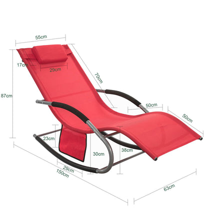 SoBuy OGS28-R Garten-Schaukelliege Relaxliege - Rot