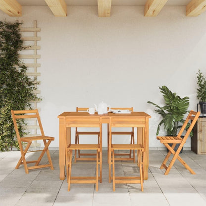 vidaXL Bistrostuhl Klappbar Akazie Massivholz - 6er Set. Sechs klappbare Stühle aus Akazienholz, für den Einsatz im Außenbereich.