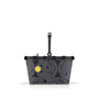 reisenthel carrybag XS smiley grey Einkaufskorb mit Innentasche – grau, Aluminiumrahmen, umklappbarer Griff