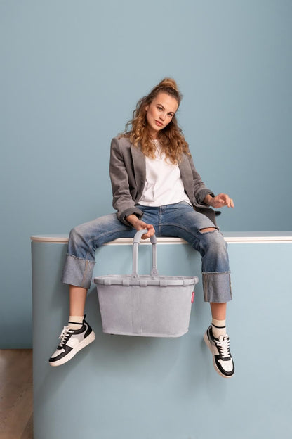reisenthel carrybag cord grey – Einkaufskorb mit Aluminiumrahmen