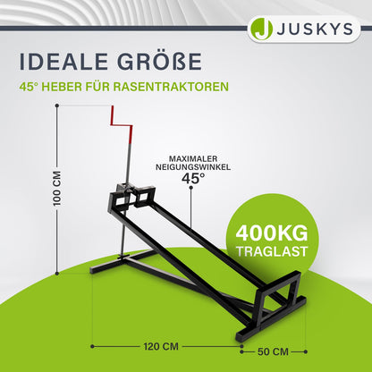 Juskys Rasentraktorheber 400 kg 45° Hebebühne – Schwarz