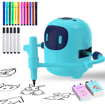 SHENSE Zeichenroboter Q02, sprachinteraktiver Malroboter für Kinder mit Farbstiften und Vorlagenkarten