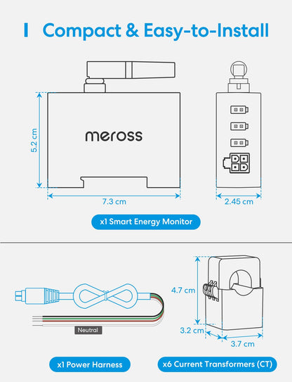Meross EM06 Smart Meter 3-Phasen WLAN 6-Kanal Stromzähler