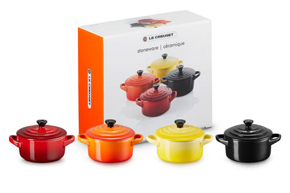 Le Creuset 4er-Set Mini Cocottes Steinzeug – Feuer und Flamme